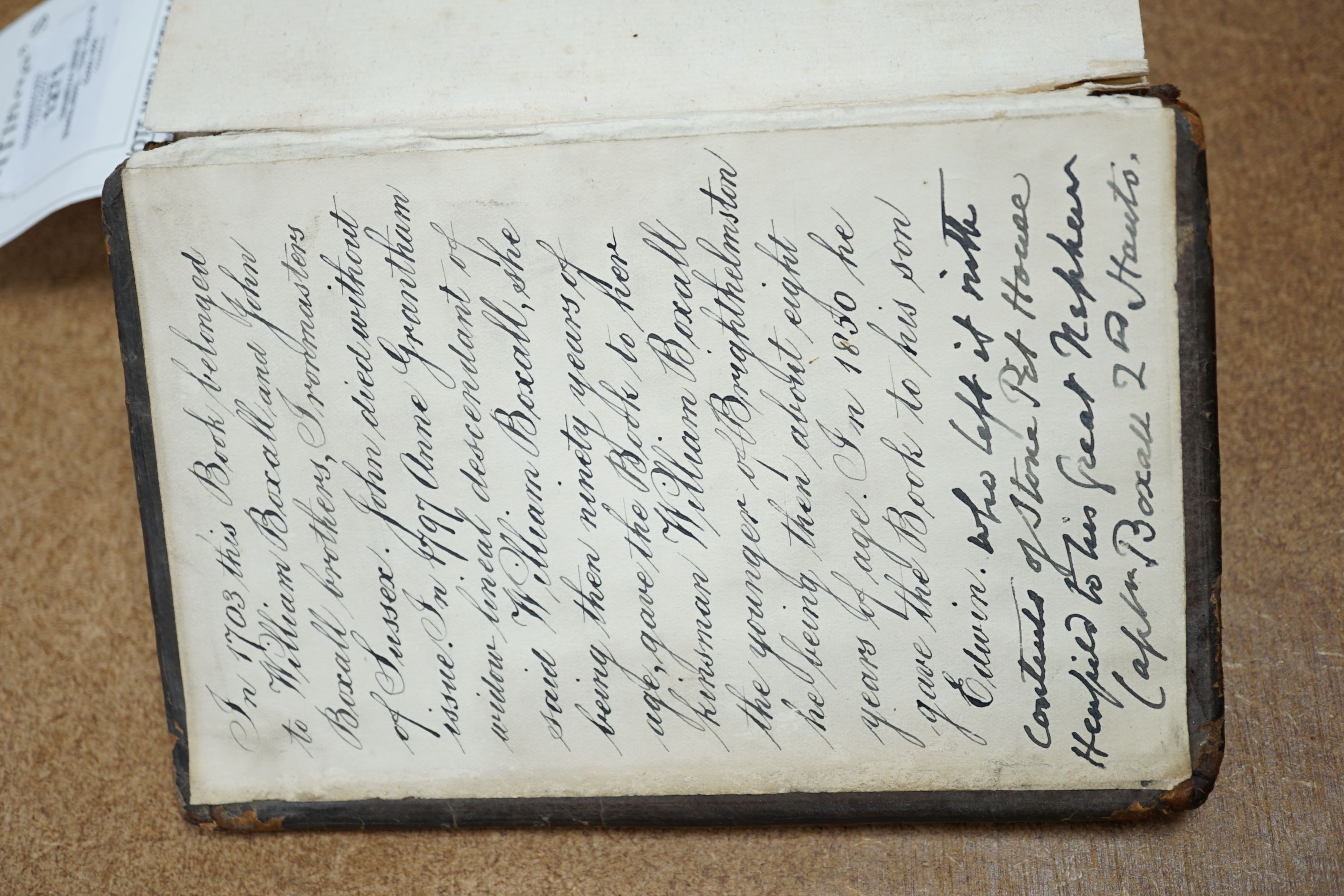 Geneva Bible [English]. - The Holy Bible, 8vo, contemporary calf, covers with lozenge shaped blind stamped device, lacking title, commences at leaf 3, concludes at leaf 445, end papers renewed, London, 1565.